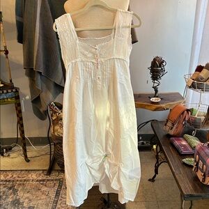 Vintage Cotton Nightgown with Embroidery Romantic